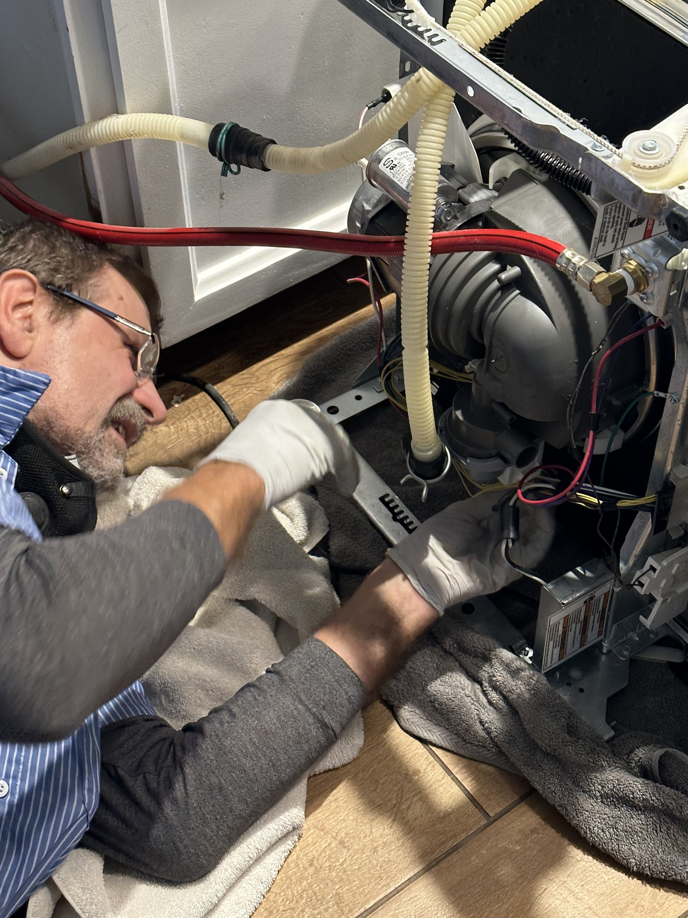 Close inspection inside a dishwasher